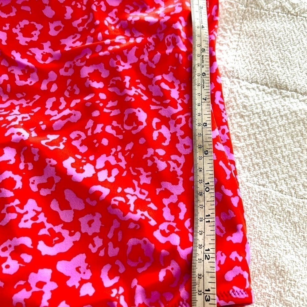 Athleta Swimsuit One Piece Coral Leopard Print Keyhole Back size XL - Picture 11 of 16